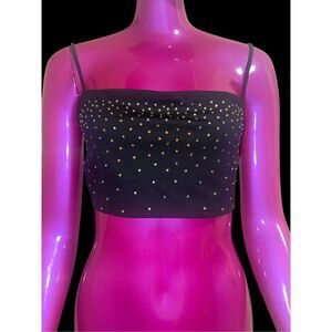 Vintage R&B Swarovski iridescent Crystal crop top